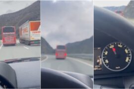 VIDEO/ “Shumakeri” shqiptar, shoferi i autobusit ecën me shpejtësi ekstreme në autostradë