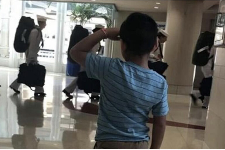 6-year-old boy goes viral for saluting military at airport – let’s hear it for him