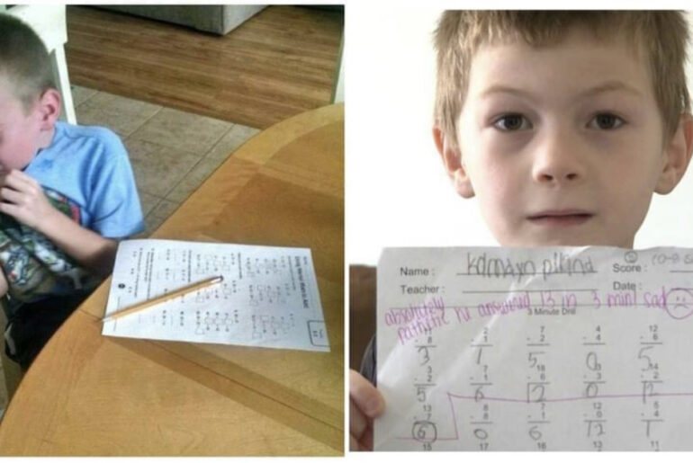 Teacher writes ‘absolutely pathetic’ on 7-year-old’s math paper