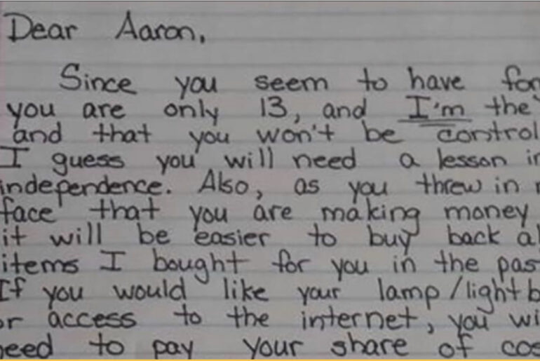 Mom’s tough love note to bratty son is still getting attention after all these years