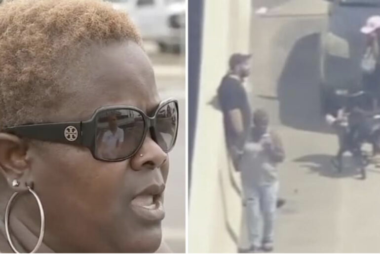 Woman sees man trying to throw baby off an overpass and decides risk her life to intervene