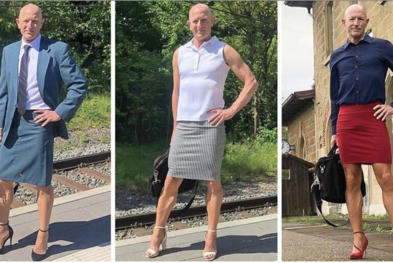 Meet Mark, a straight & happily married guy who loves wearing high heels and skirts on a daily basis