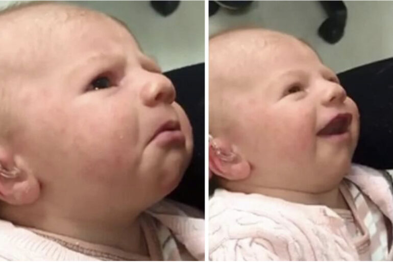 Deaf baby hears mother’s voice for the first time