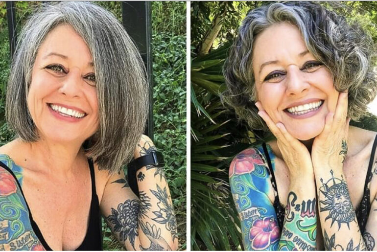 This 58-year-old woman covered in tattoos is being criticized for “dressing up like a teenager”