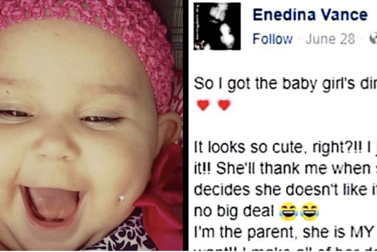 Baby with ‘pierced’ cheek has internet boiling – mom asks angry strangers to find hidden message
