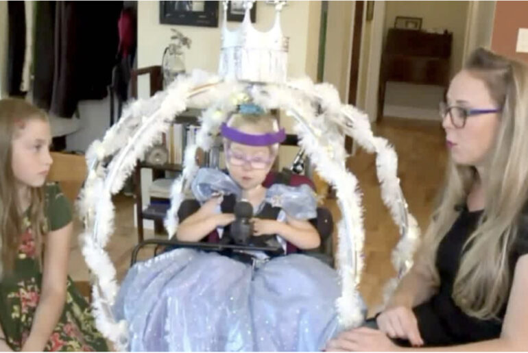 Mom transforms daughter’s wheelchair into Cinderella’s carriage that even glows in the dark