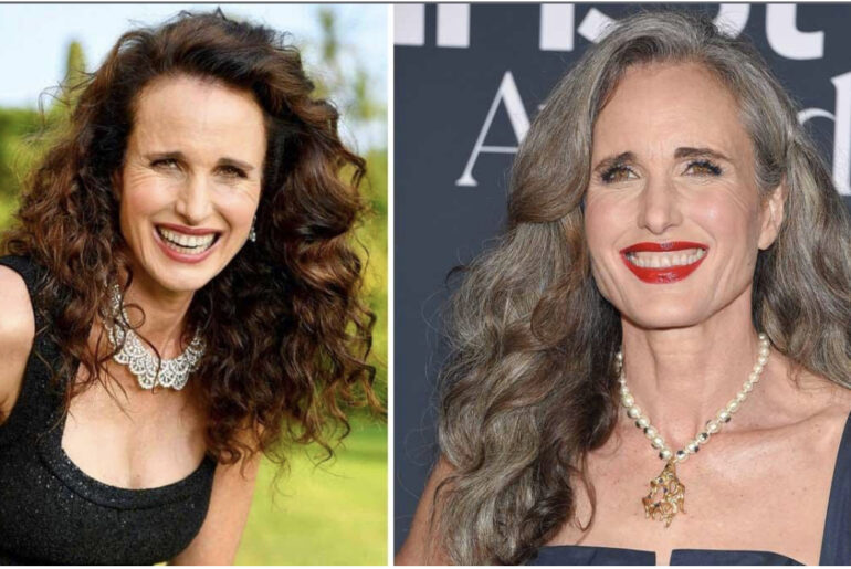 Andie MacDowell brillant once questioned about ‘losing her beauty’ at age 40, has fully embraced her graying hair