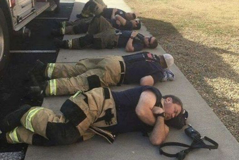 A bystander observed numerous individuals sprawled face down.