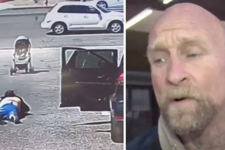 Man who lived homeless for years saves baby in stroller from rolling onto busy highway at the last second